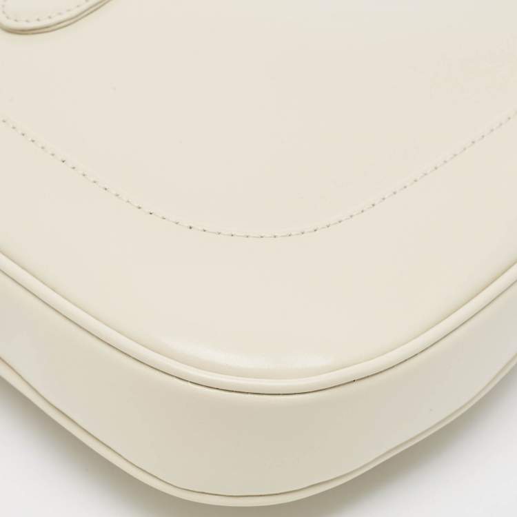 Pre Owned Gucci White Glossy Leather Jackie 1961 Shoulder Bag