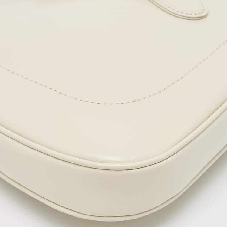 Pre Owned Gucci White Glossy Leather Jackie 1961 Shoulder Bag