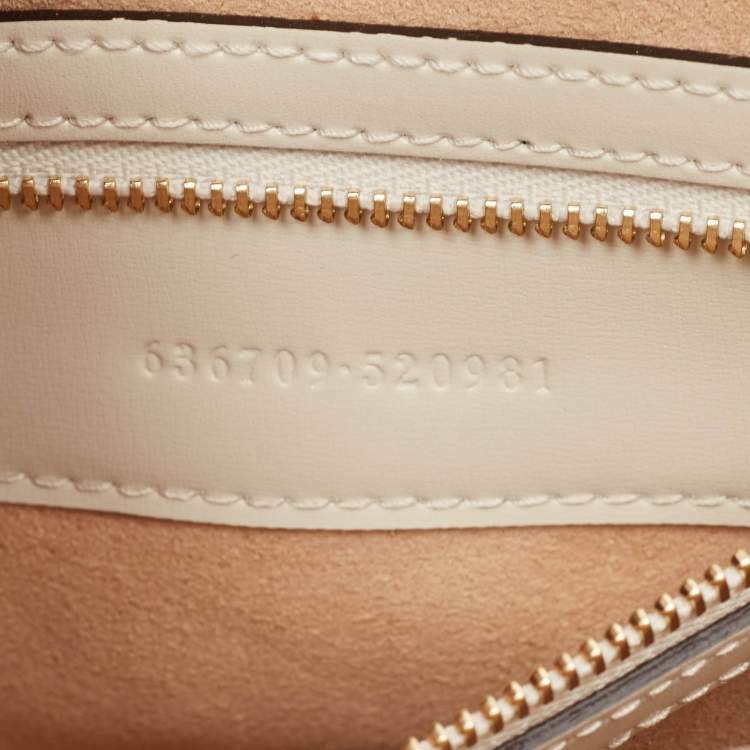Pre Owned Gucci White Glossy Leather Jackie 1961 Shoulder Bag