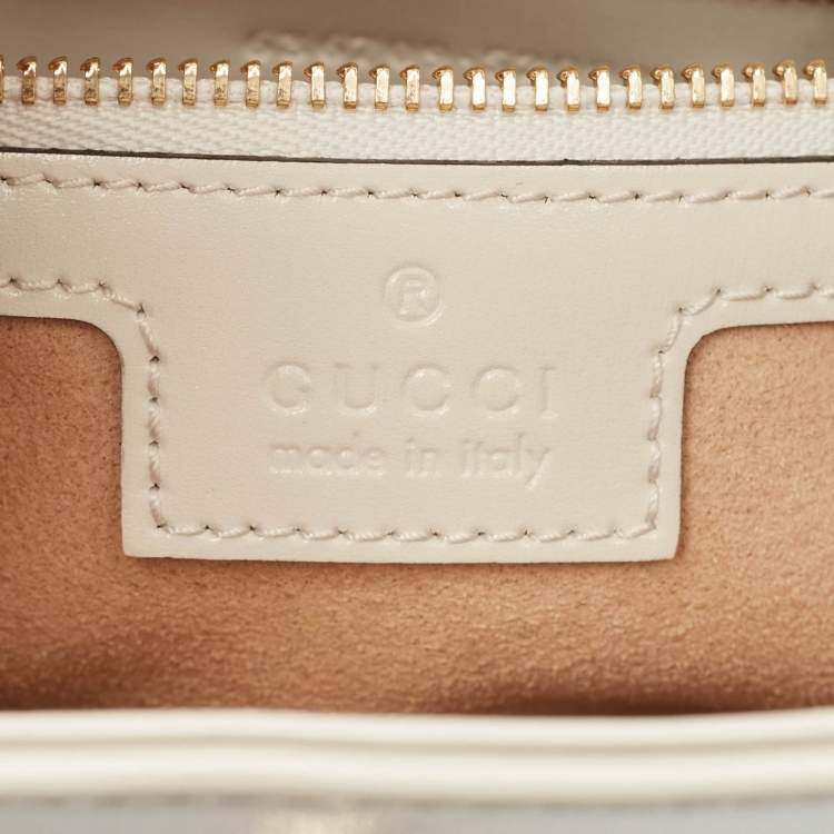 Pre Owned Gucci White Glossy Leather Jackie 1961 Shoulder Bag