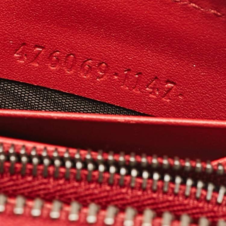 Pre Owned Gucci Tricolor Web Leather Queen Margaret Bee Continental Wallet