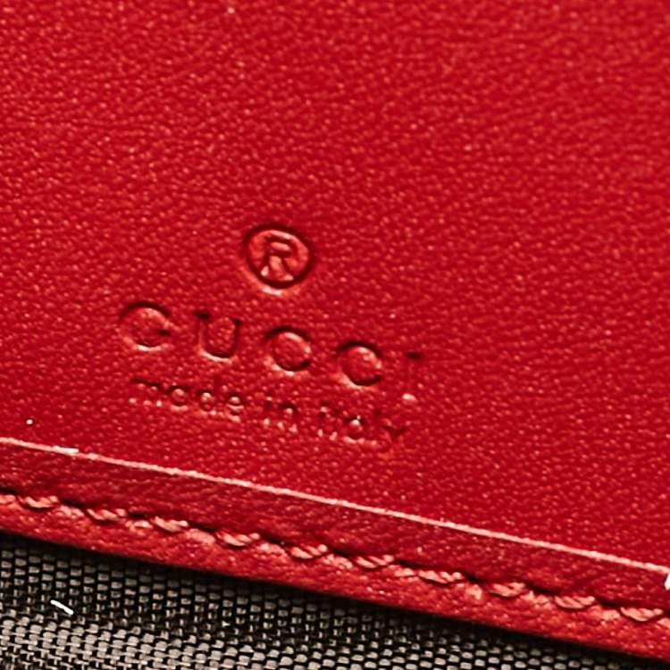 Pre Owned Gucci Tricolor Web Leather Queen Margaret Bee Continental Wallet