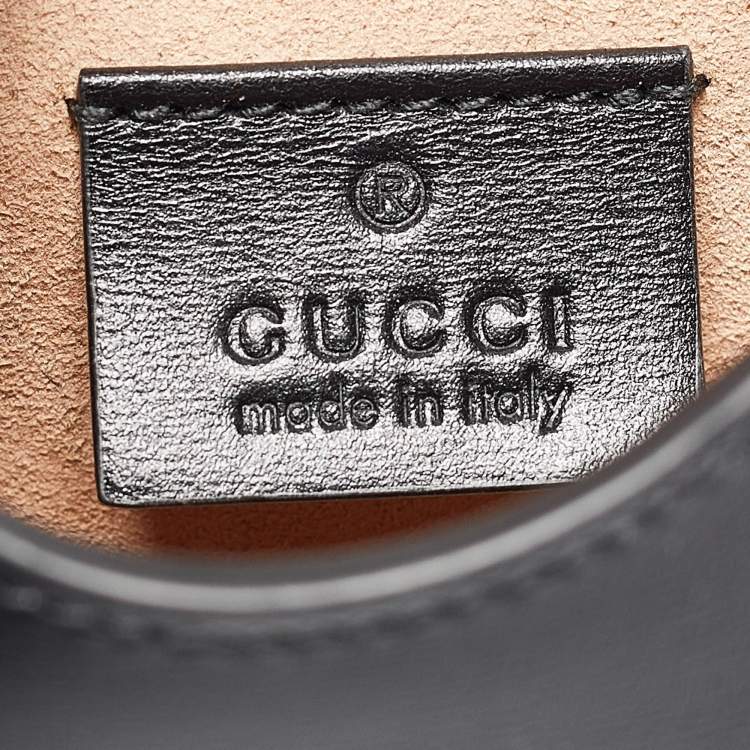Pre Owned Gucci Black Leather Mini Horsebit 1955 Crossbody Bag