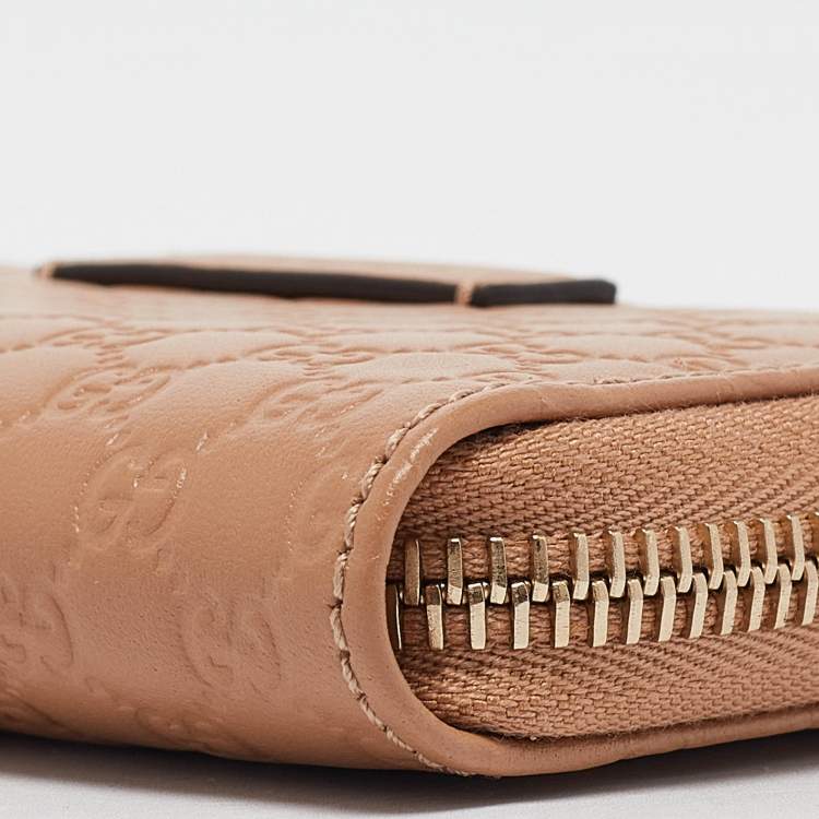 Pre Owned Gucci Beige Microguccissima Leather Coin Purse