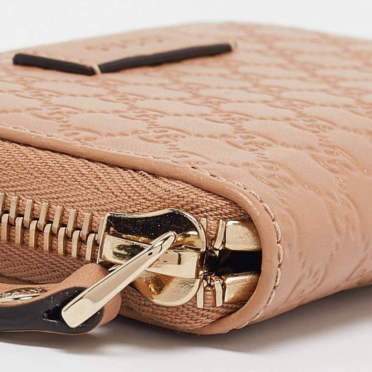 Pre Owned Gucci Beige Microguccissima Leather Coin Purse