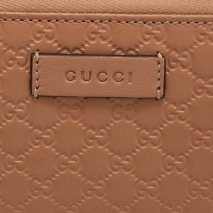 Pre Owned Gucci Beige Microguccissima Leather Coin Purse