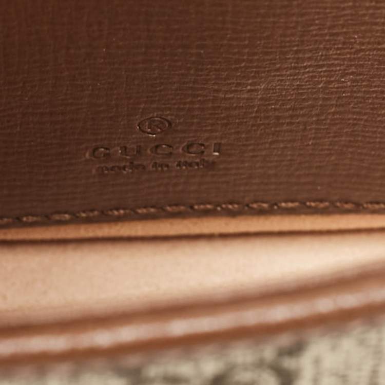 Pre Owned Gucci Brown/Beige GG Supreme Canvas Horsebit 1955 Strap Wallet
