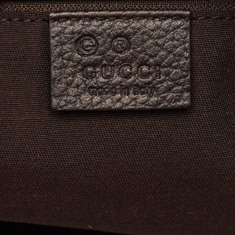 Pre Owned Gucci Dark Brown GG Denim Zip Messenger Bag
