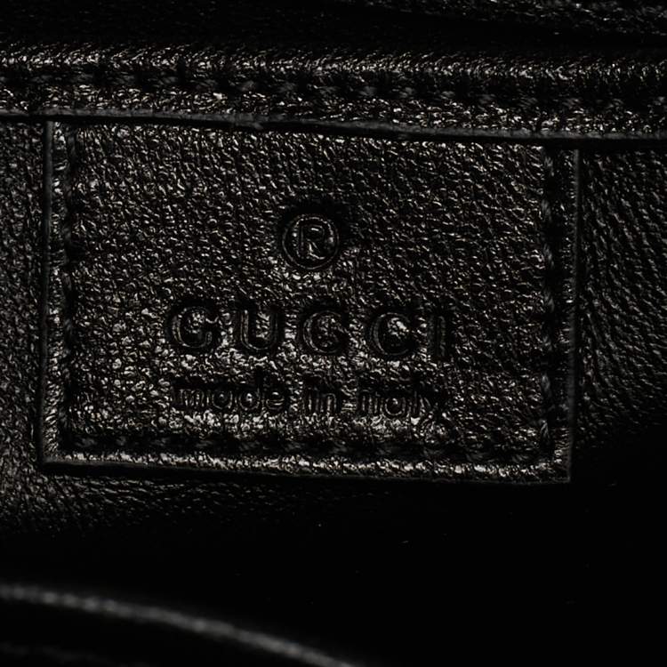 Pre Owned Gucci Black Leather Medium Bamboo 1947 Top Handle Bag