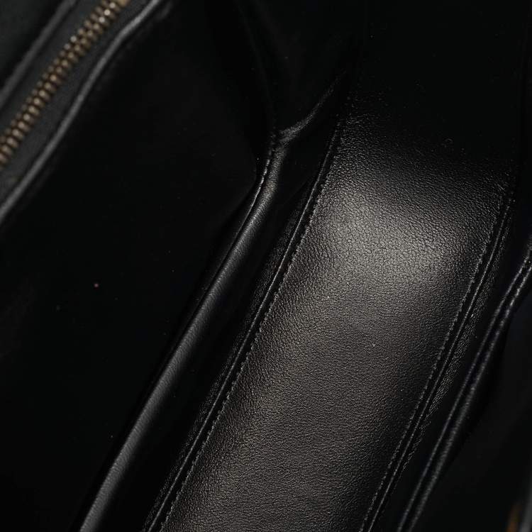 Pre Owned Gucci Black Leather Medium Bamboo 1947 Top Handle Bag