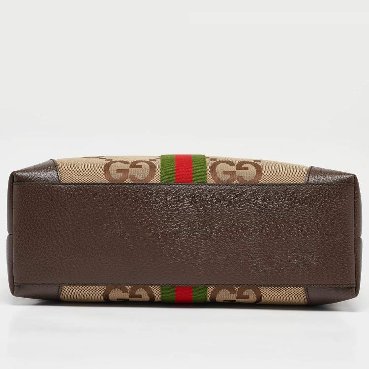 Pre Owned Gucci Beige/Ebony Jumbo GG Canvas Medium Ophidia Tote
