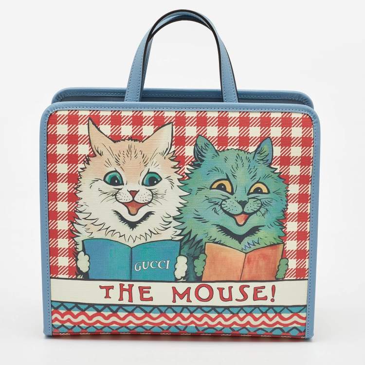 Pre Owned Gucci Multicolor Coated Canvas Kids Cat Print Tote