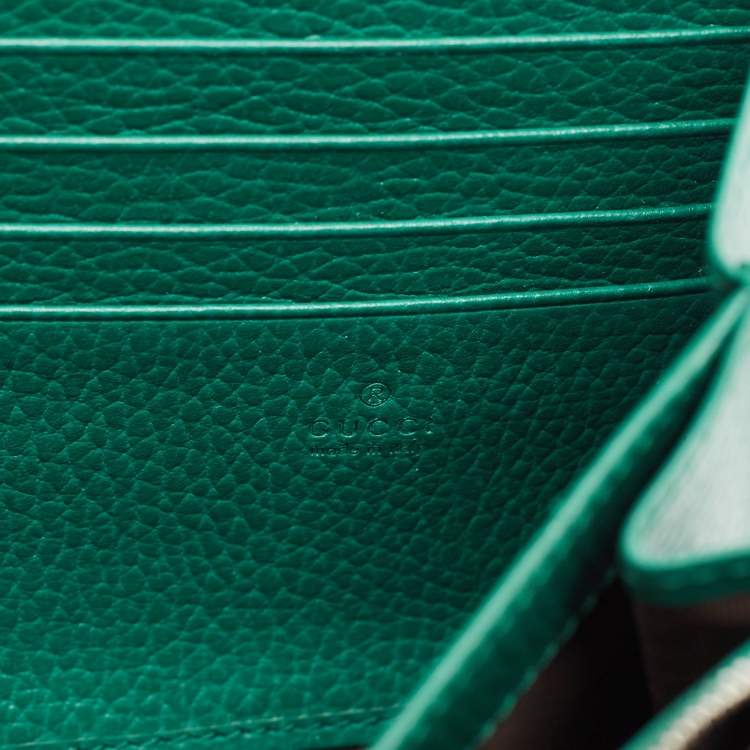 Pre Owned Gucci Green Leather Dionysus Wallet On Chain
