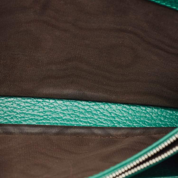 Pre Owned Gucci Green Leather Dionysus Wallet On Chain