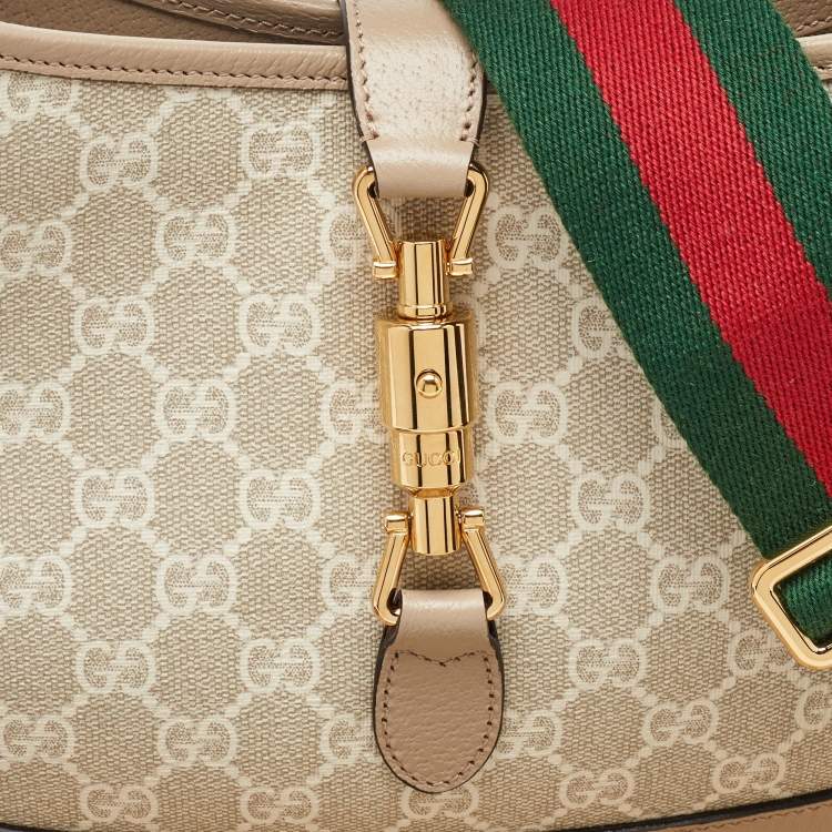 Pre Owned Gucci Beige GG Supreme Canvas Small Jackie 1961 Shoulder Bag