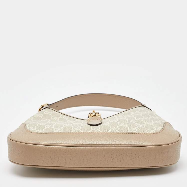 Pre Owned Gucci Beige GG Supreme Canvas Small Jackie 1961 Shoulder Bag
