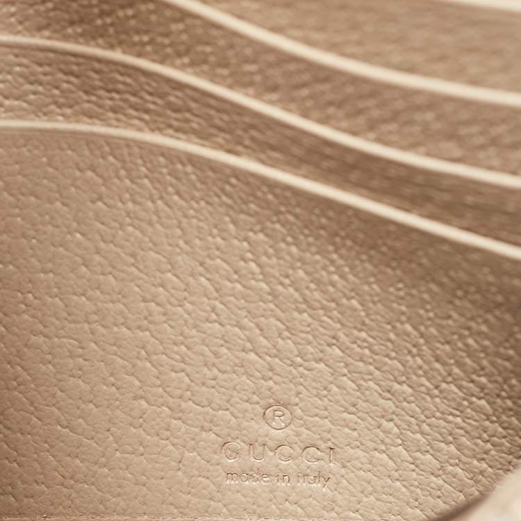 Pre Owned Gucci Beige GG Supreme Canvas and Leather Ophidia Continental Wallet 
