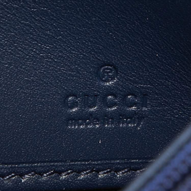 Pre Owned Gucci Blue Leather Sylvie Continental Wallet
