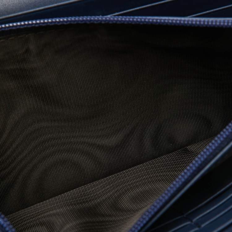 Pre Owned Gucci Blue Leather Sylvie Continental Wallet