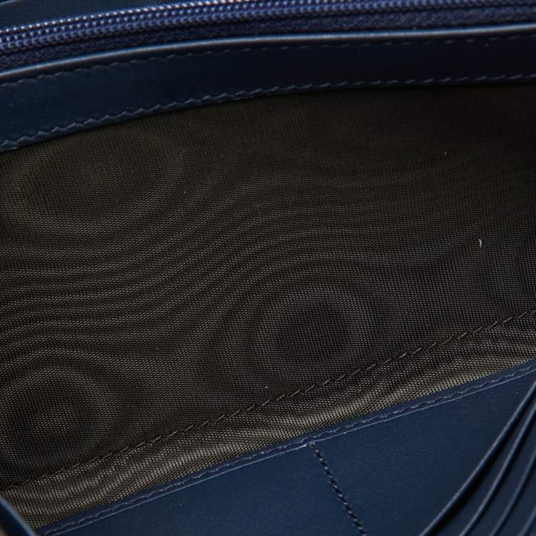 Pre Owned Gucci Blue Leather Sylvie Continental Wallet