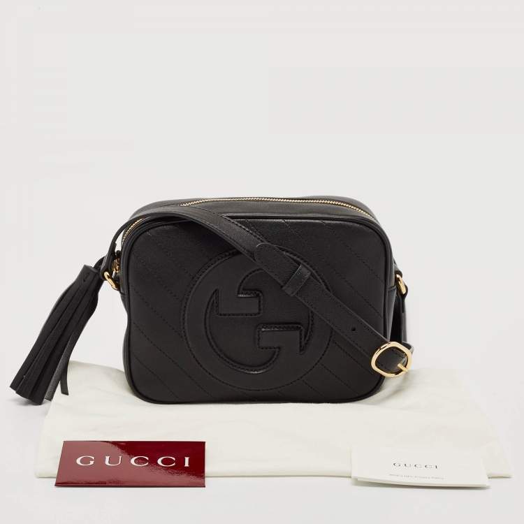 Pre Owned Gucci Black Leather Blondie Camera Shoulder Bag