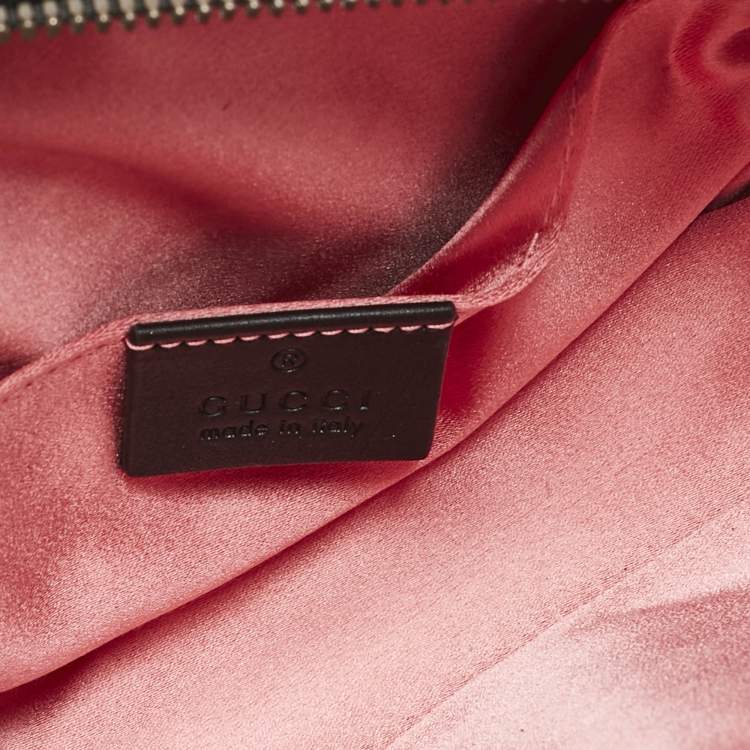 Pre Owned Gucci Black Matelassé Velvet GG Marmont Belt Bag