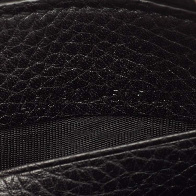 Pre Owned Gucci Black Leather Dorian Zip Around Wallet