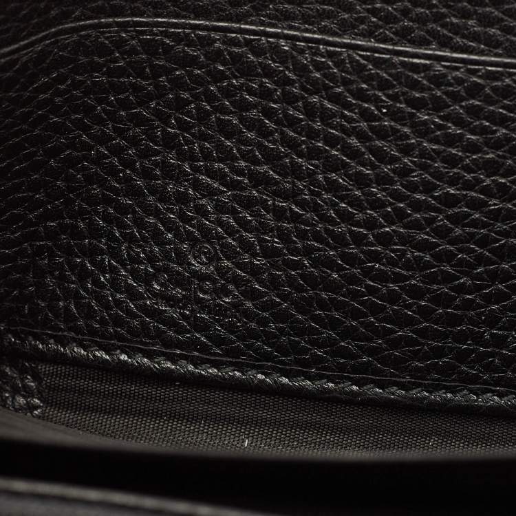 Pre Owned Gucci Black Leather Dorian Zip Around Wallet