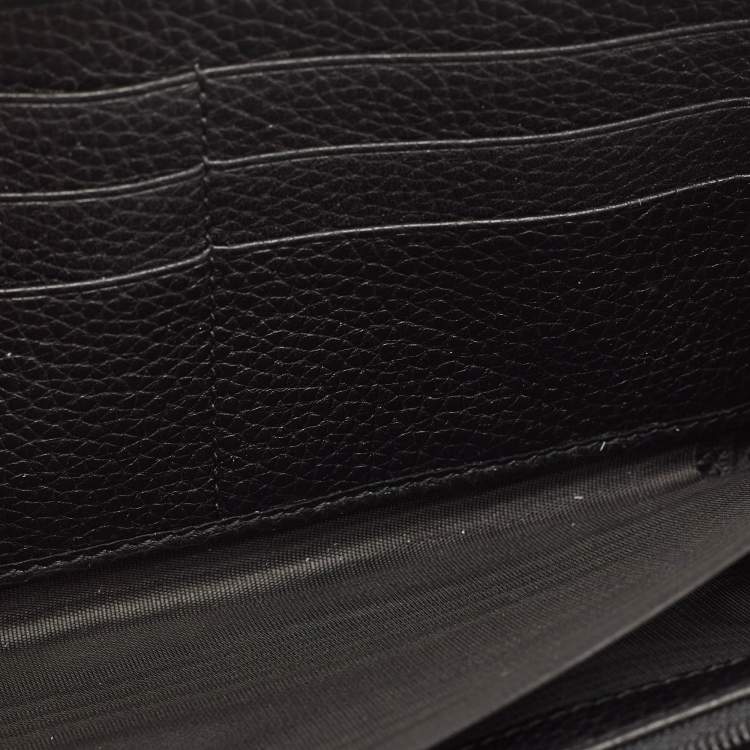 Pre Owned Gucci Black Leather Dorian Zip Around Wallet