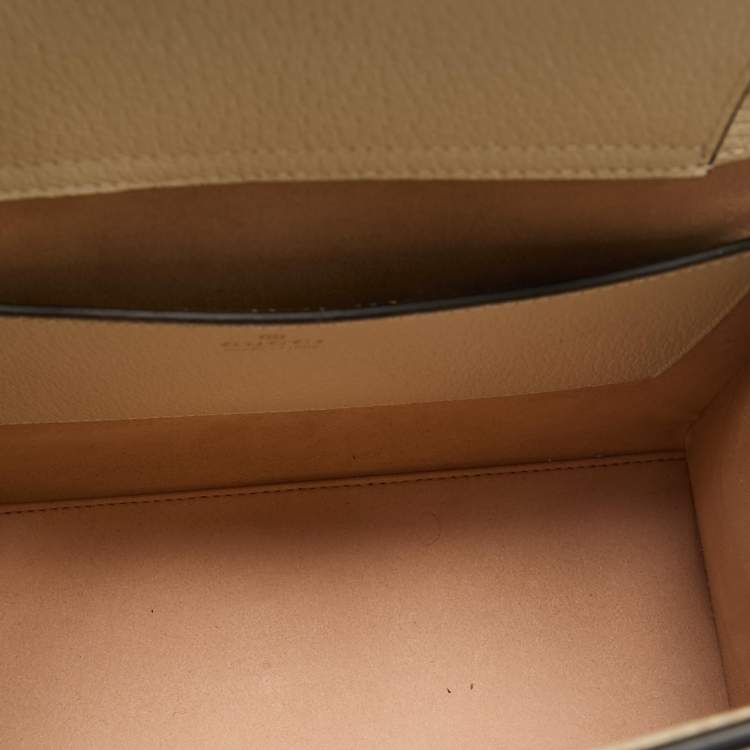 Pre Owned Gucci Off White Leather Small Bamboo Diana Tote