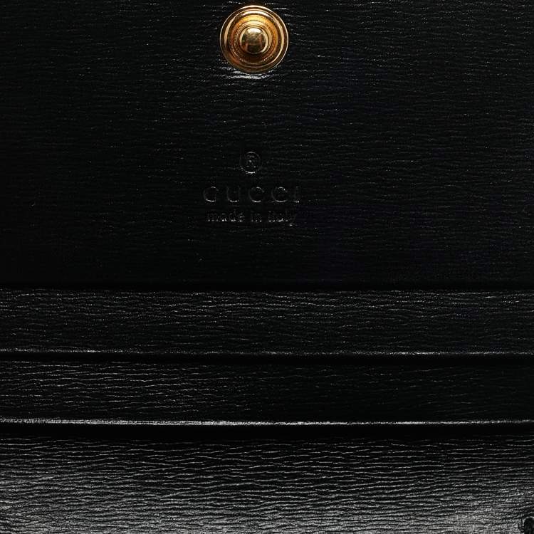 Pre Owned Gucci Black Leather Horsebit 1955 Wallet On Chain