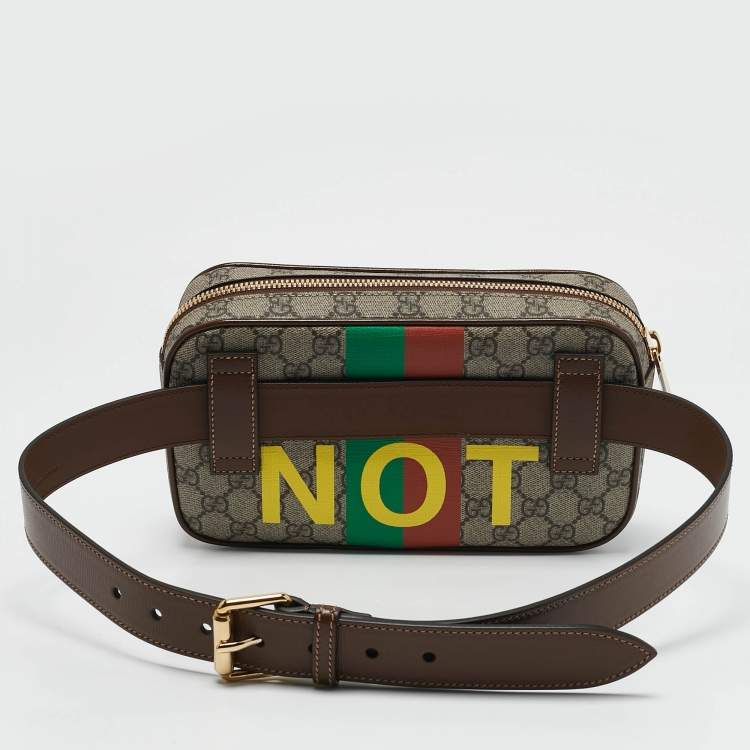 مملوكة مسبقًا Gucci Beige/Ebony GG Supreme Canvas Fake/Not Retro Interlocking G Belt Bag
