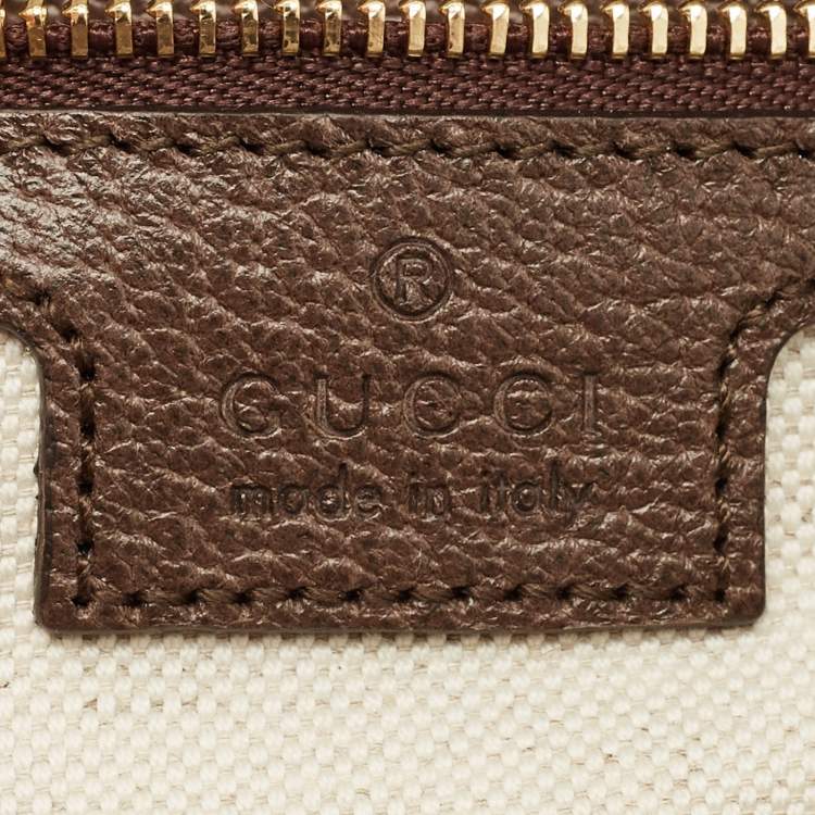 Pre Owned Gucci Brown/Beige GG Supreme Canvas and Leather Ophidia Flap Crossbody Bag