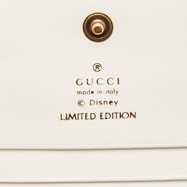 Pre Owned Gucci x Disney Multicolor Matelassé Leather Mickey Minnie Mouse GG Marmont Card Case