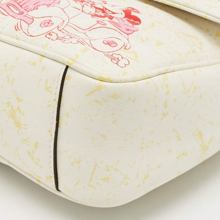 Pre Owned Gucci x Disney Multicolor Matelassé Leather Mickey Minnie Mouse Medium GG Marmont Shoulder Bag