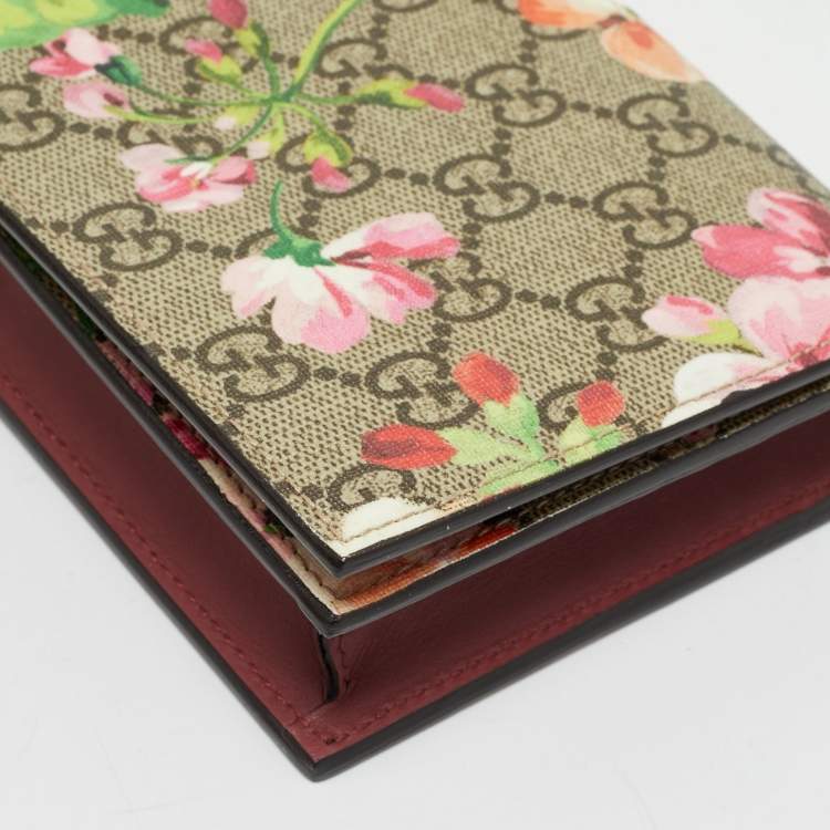 Pre Owned Gucci Multicolor Blooms GG Supreme Canvas Wallet on Chain