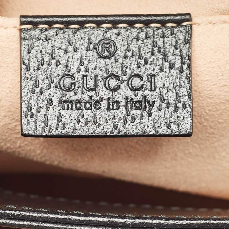 Pre Owned Gucci Black Leather GG Web Detail Ophidia Small Chain Shoulder Bag