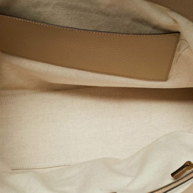 Pre Owned Gucci Beige/White GG Supreme Canvas Large Ophidia Tote