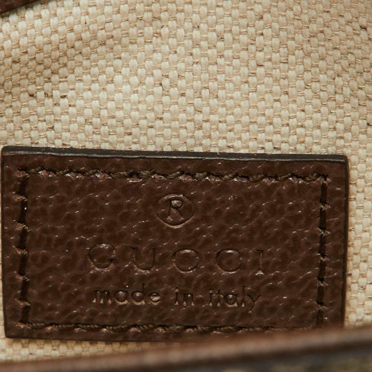 Pre Owned Gucci Beige/Brown GG Supreme Canvas Horsebit 1955 Mini Shoulder Bag