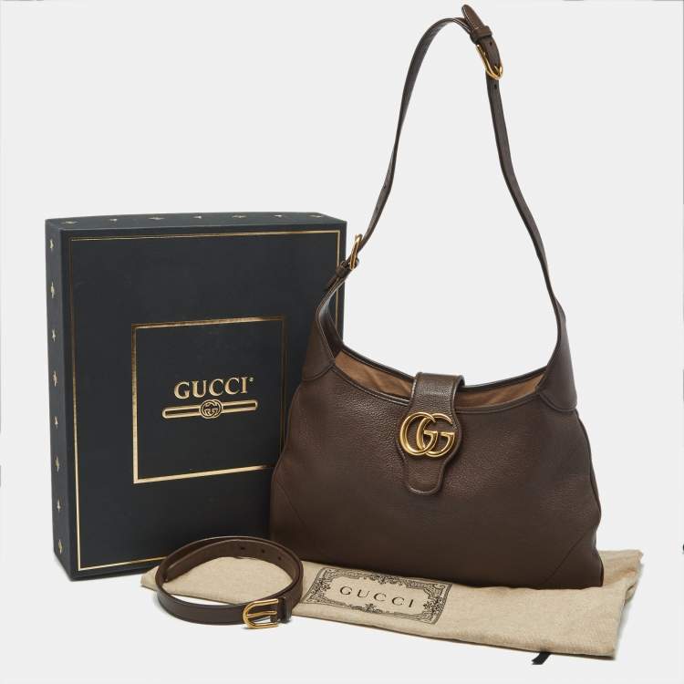 Pre Owned Gucci Brown Leather Medium Aphrodite Hobo