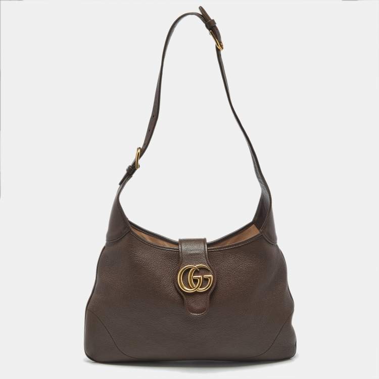 Pre Owned Gucci Brown Leather Medium Aphrodite Hobo
