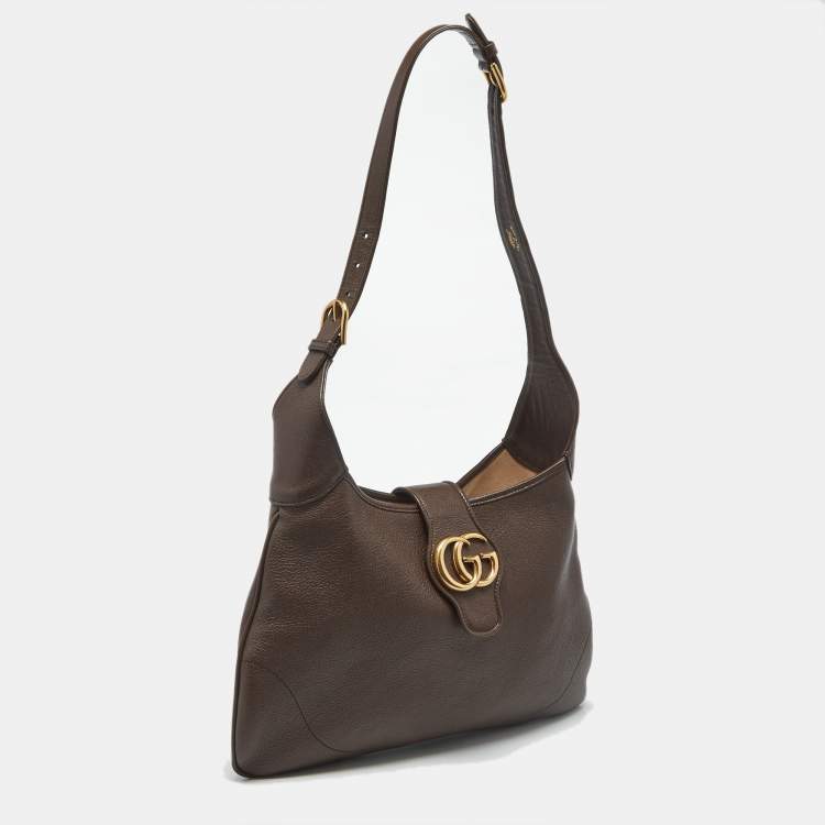 Pre Owned Gucci Brown Leather Medium Aphrodite Hobo