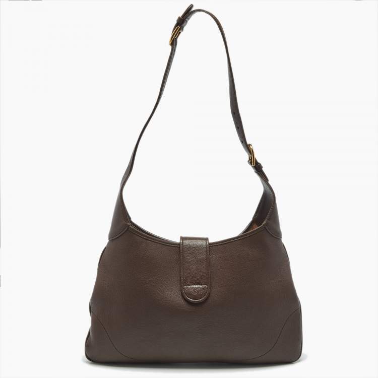 Pre Owned Gucci Brown Leather Medium Aphrodite Hobo