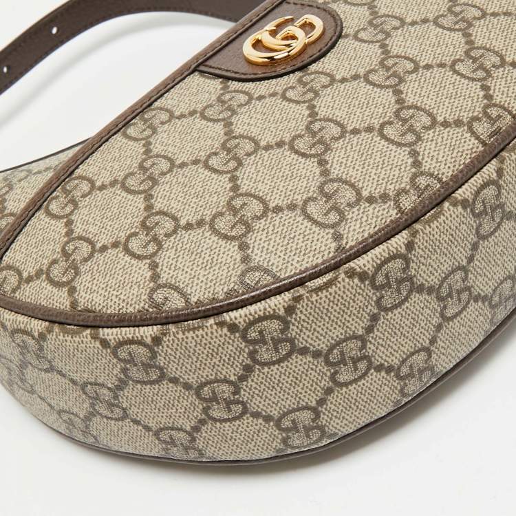 Pre Owned Gucci Brown/Beige GG Supreme Canvas Super Mini Ophidia Hobo