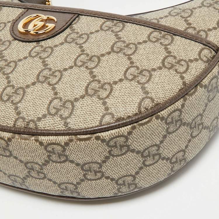 Pre Owned Gucci Brown/Beige GG Supreme Canvas Super Mini Ophidia Hobo
