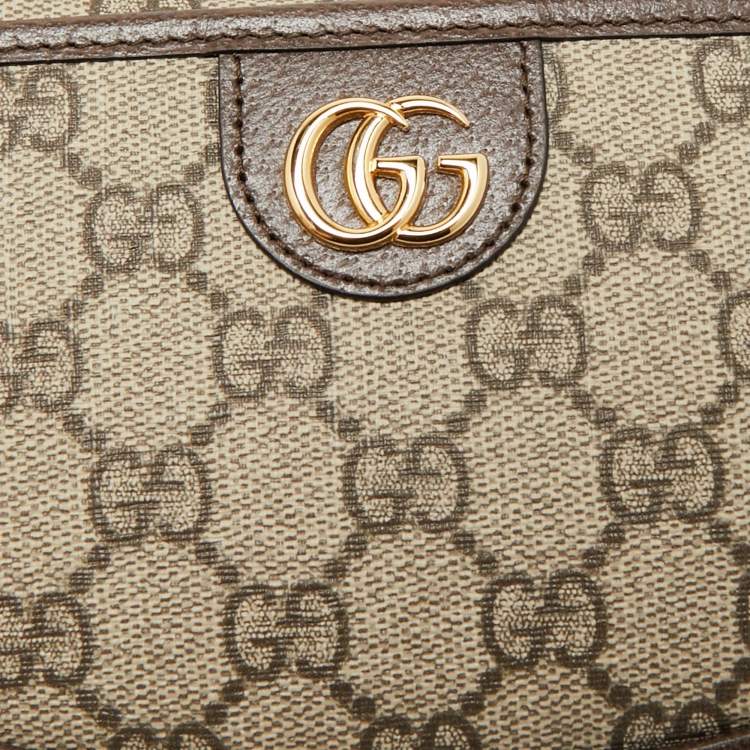 Pre Owned Gucci Brown/Beige GG Supreme Canvas Super Mini Ophidia Hobo