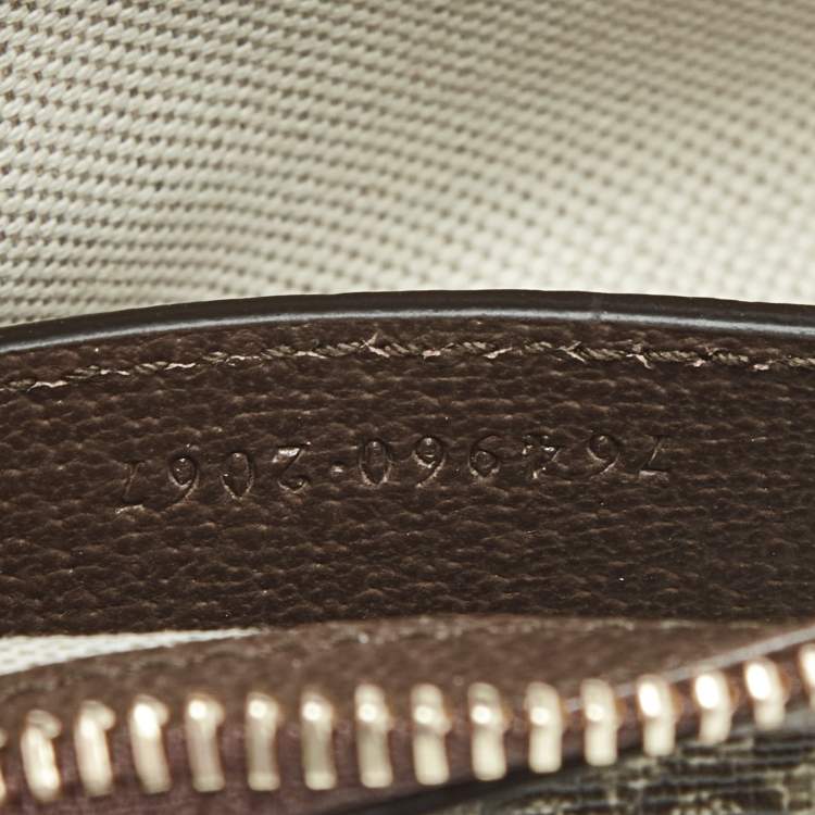 Pre Owned Gucci Beige/Brown GG Supreme Canvas and Leather Mini Ophidia Shoulder Bag