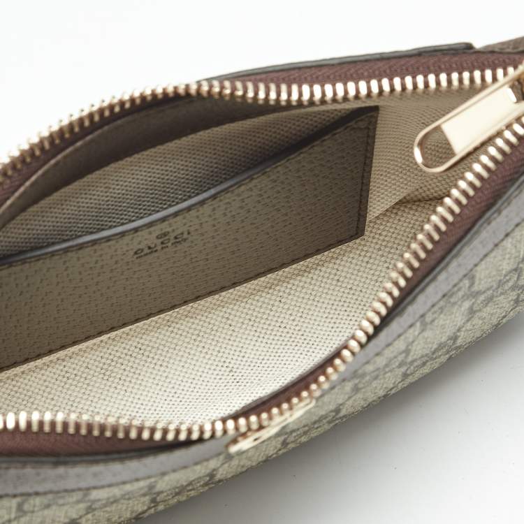 Pre Owned Gucci Beige/Brown GG Supreme Canvas and Leather Mini Ophidia Shoulder Bag