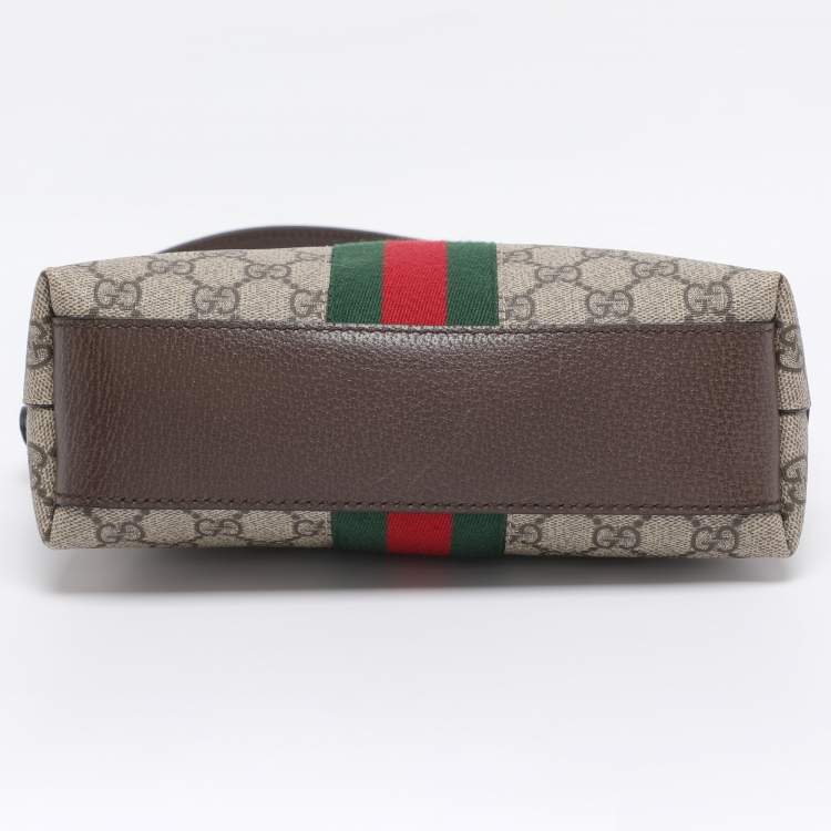 Pre Owned Gucci Brown/Beige GG Supreme Canvas Small Ophidia Shoulder Bag