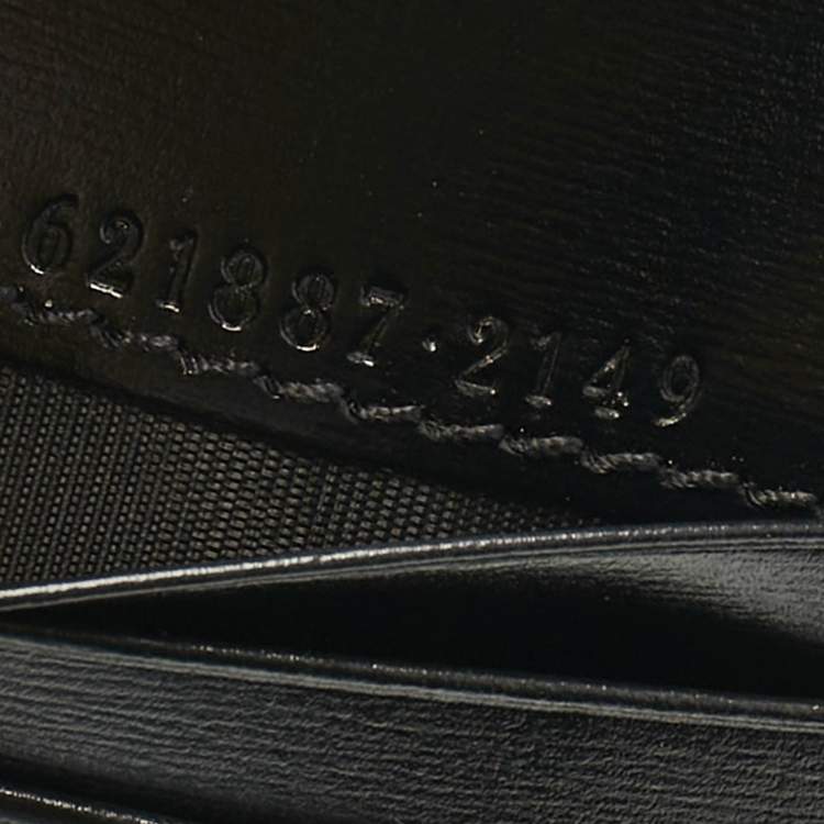 Pre Owned Gucci Black Leather Horsebit 1955 Flap Card Case